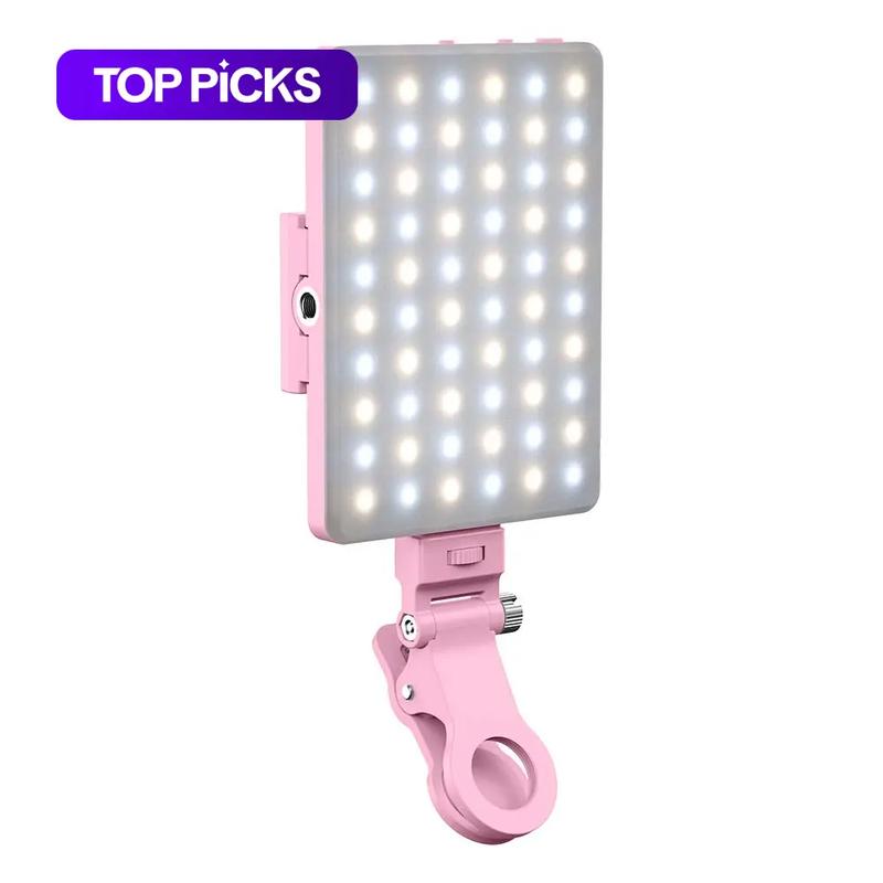 Portable Selfie Fill Light, USB Rechargeable LED Clip-On Phone Light for iPhone and Android, Live Streaming, Makeup and Vlog Photography Accessory, Selfie Panel Light #GLOBAL PICKS