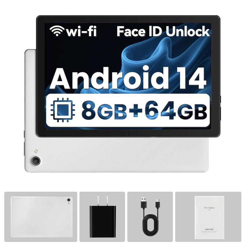 Android 16 Tablet 10 Inch, 34GB RAM 128GB ROM (Up to 36GB RAM 256GB ROM), 1TB Expandable Storage, 6000mAh Battery, Octa-Core Processor, 1280x800 HD IPS Display, 5G WiFi, Dual Camera, Tablet with Keyboard Case, Mouse & Stylus, Great Gift for Everyone