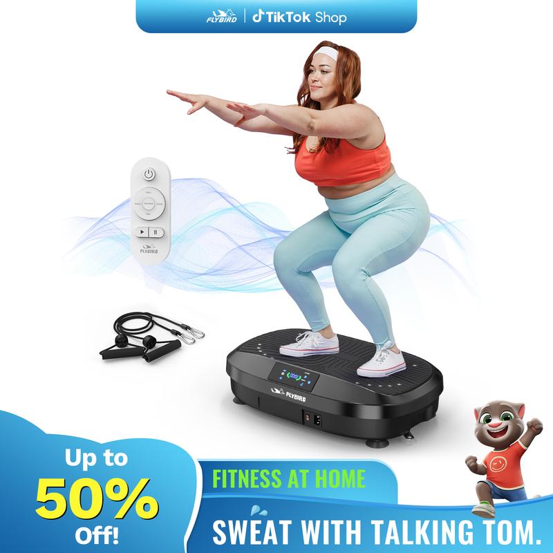 ãFLYBIRD & FEIERDUNãVibration Plate Exercise Machine, 330/340 lbs Capacity Lymphatic Drainage Machine with LED Touch Screen & Remote Control, Full Body Workout for Home Gym, with 2 Resistance Bands #TikTokShopHolidayHaul #SpringStatements