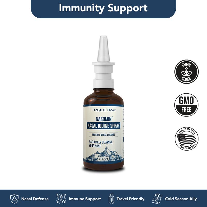 Nasomin Nasal Iodine – Nasal Cleanse– Neutralize Nose - Iodine + Fulvic Acid Blend -100% Natural Mineral Complex – (2 oz. Bottle+Nasal Sprayer) Oral Daily