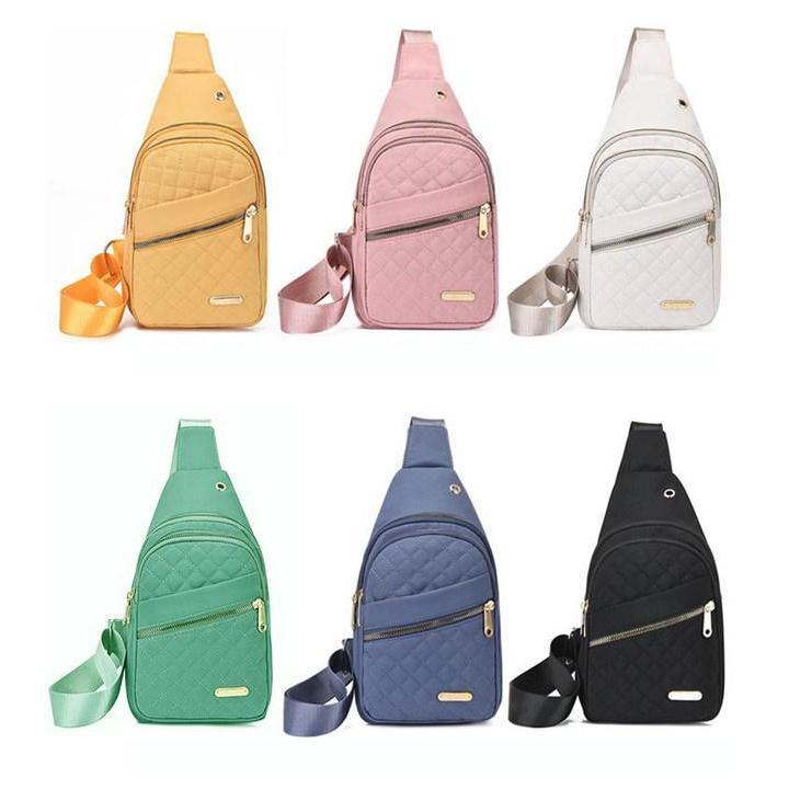 ãMother's Day Giftã2026 Solid Color Quilted Fanny Pack - Casual Zipper Chest Belt Bum Bag, Adjustable Sling Bag for Daily Use, Lightweight & Waterproof