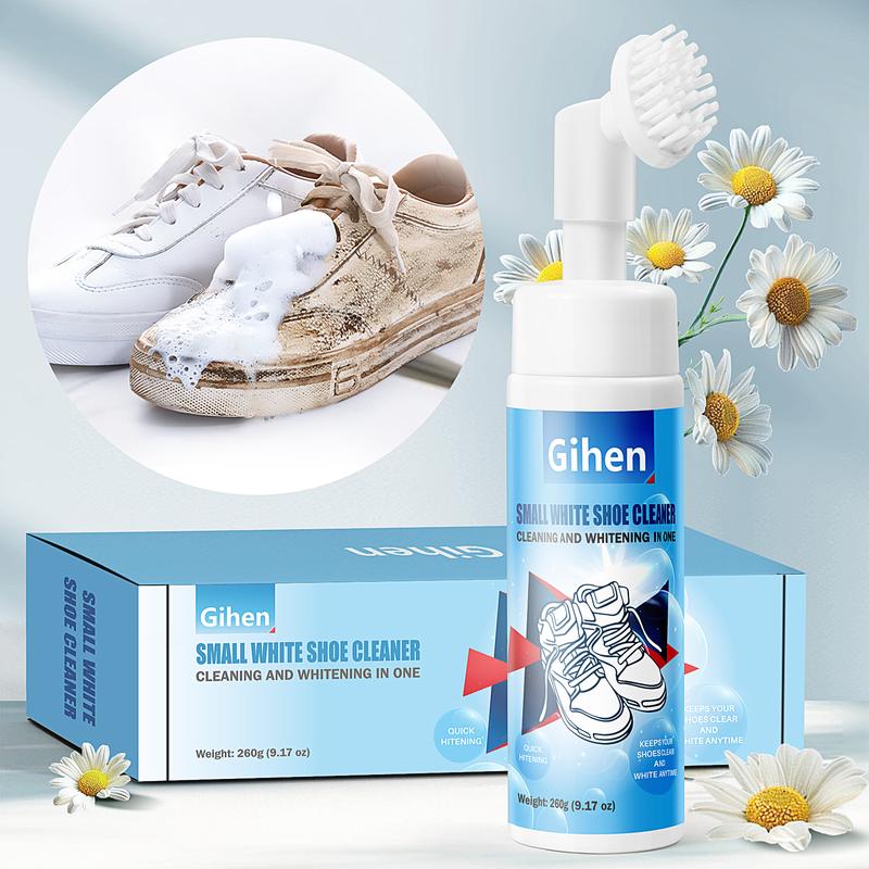 Gihen Shoe Cleaner Kits (9.17 oz), Water-Free Foam Shoe Cleaner with Shoe Brush and Shoe Cloth, Sneaker Care, Ideal for Footwear, Full Grain Leather, Rubber, and more Comfort Bedroom