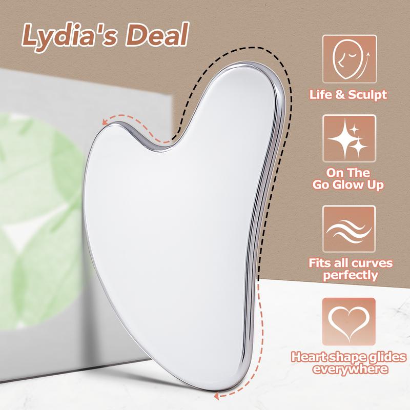 304 Stainless Steel Gua Sha Facial Tools. Comfort Guasha Tool for Face or Body Massage. Relieve Tensions and Reduce Redness Skin Care Tool for Body Treatment, Metal Beauty Essentials mothersdaygift