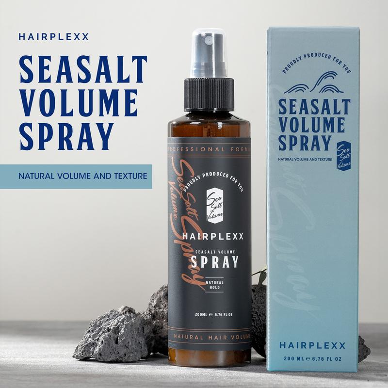 HAIRPLEXX Sea Salt Volume Spray for Natural Waves & Hair Texture with Matte Finish - Quick Volume & Texture Fast - 200ml - Volumizing Lengthening Hold Curl Defining