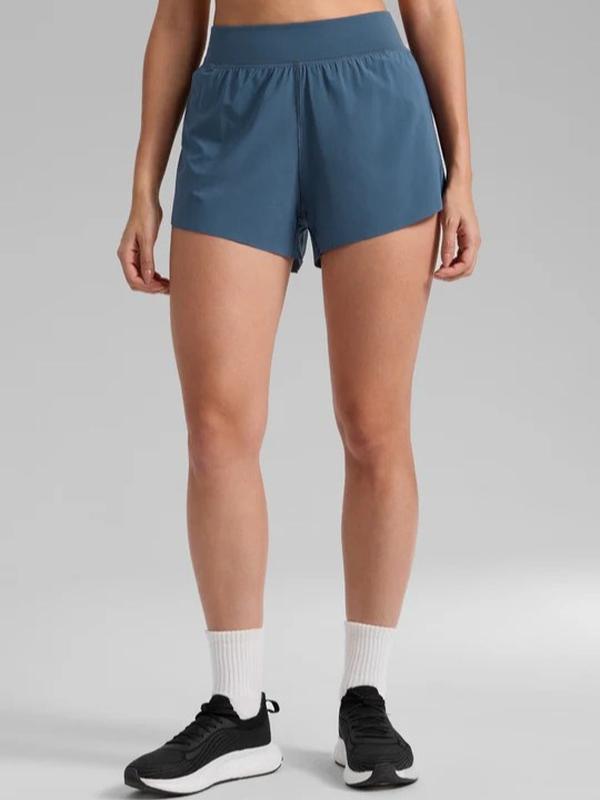 CRZ YOGA High Waisted Dolphin Athletic Running Shorts for Women 3" High Split Comfy Mesh Liner for Gym Workout Track