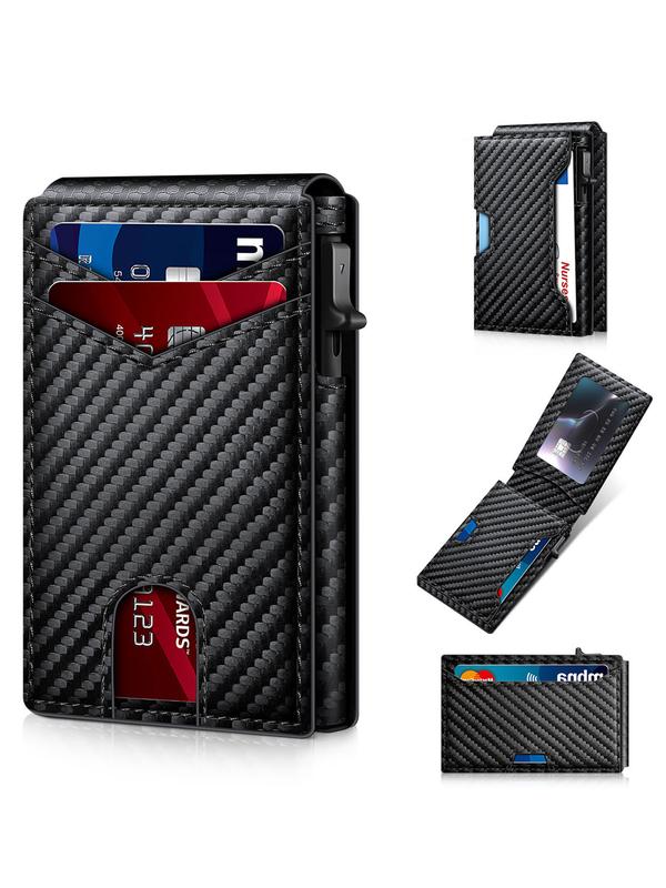Men's Business Matching Rfid Blocking Wallet, Simple Plain Multi Card Slots Wallet, Minimalist Card Holder Wallet for Men, Trifold Card Holder, Rfid Theft Proof