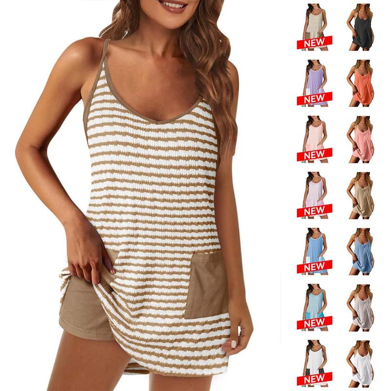 Imily Bela Women's Summer Mini Dress Casual Workout Tennis Dress with Shorts Sleeveless Althletic Dresses