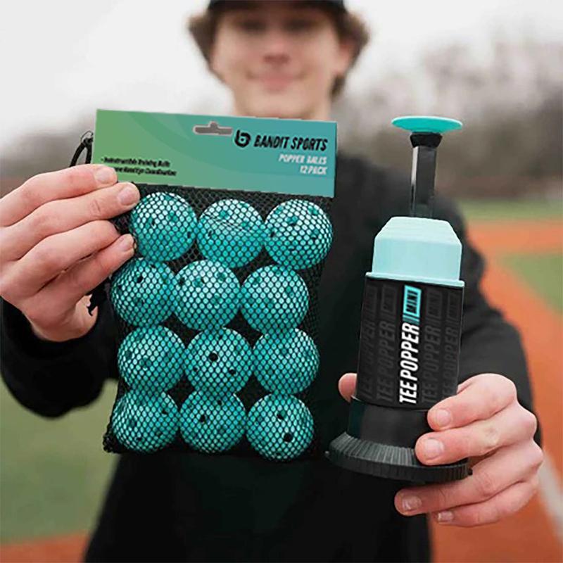 Mini Tee Popper Bundle - Baseball Training Equipment Pack with Balls