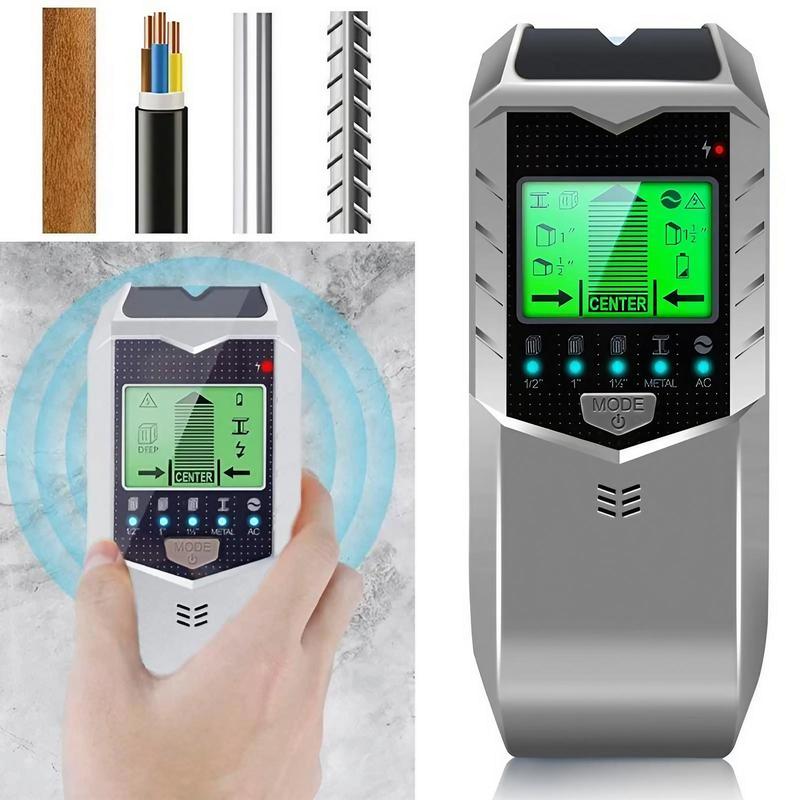 5-in-1 Wall Scanner and Stud Finder with LCD Display, Locates Screws, Metal & Wooden Studs, Professional Measuring Tool for Home Decor & DIY Projects, Detector