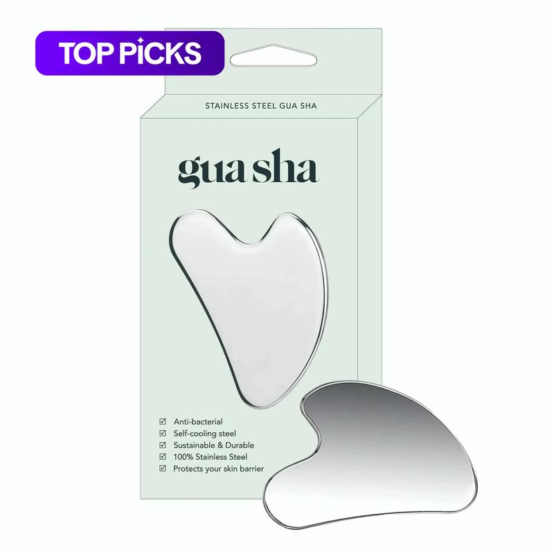 Premium Stainless Steel Gua Sha Facial Tool - Self Care Tools, Durable Metal Massage Board for Face and Body, Includes Exquisite Gift Box #GLOBAL PICKS