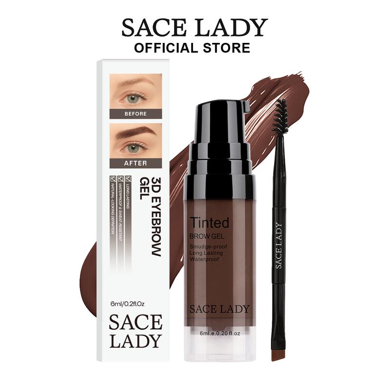 SACE LADY 3D Eyebrow Gel 6ml Lasting 24H Waterproof Smudge-proof Tinted Brow Cream Makeup Kit Summervibes
