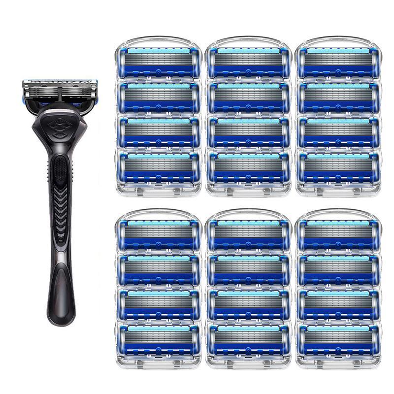 Manual Razor Set, 1 Count Razor Holder & Blades, Professional Sharp Blade Razor Set for Men, Men's Care Tool for Daily Use, Valentine's Day Gift for Men
