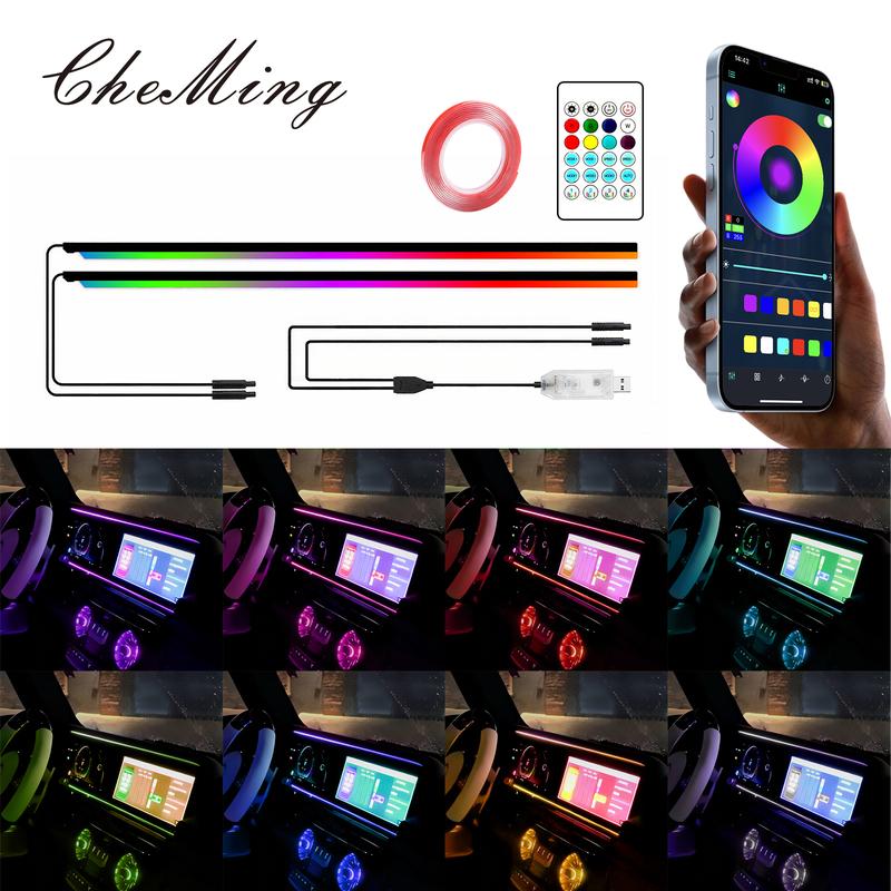 CHEMING LED Color Cold Light Wireless Decoration Car Accessories Remote Control Atmosphere Lamp 110cm+110cm nilight truck Car LED rechargeable wireless Led Dashboard Led Roof Twinkle