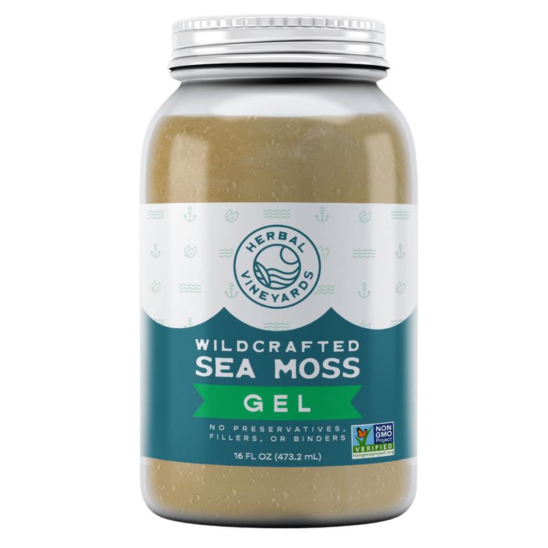 Herbal Vineyards Sea Moss Gel 16 ounce Jar Organic Non-GMO Verified Flavor Supports Wellness Superfood Nutritional