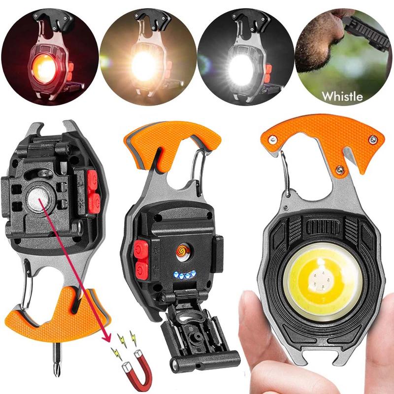 <LocalâDelivery> Outdoor Portable Working Lights USB Charging Rechargeable Magnet Bottle Opener Whistle Emergency Light