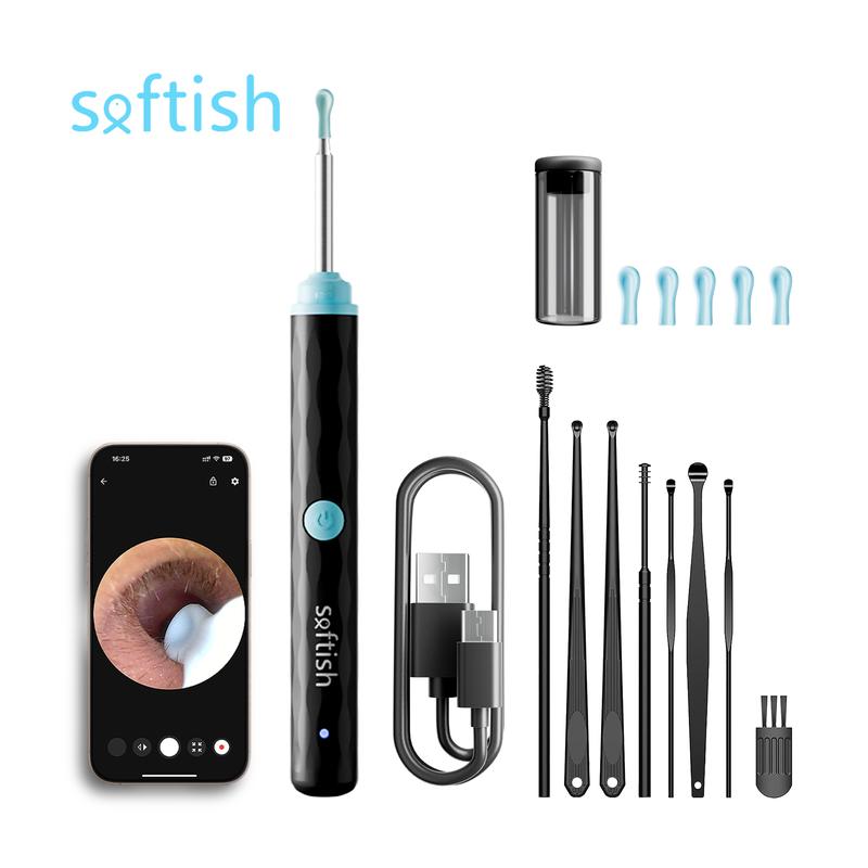 Softish Ear Wax Removal Tool with Camera ，Portable Type-C Rechargeable Ear Cleaner ,Waterproof Endoscope Ear Cleaning Tool ， Winter & New Year Gift Set ，Valentine's Day Stocking Filler