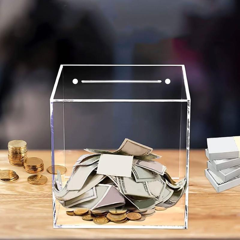 Saving Challenge Box, Clear Acrylic Piggy Bank, Unopenable Money Saving Box, Unbreakable Coin & Cash Container, Cash Coin Jar for Teens, Boys & Girls, Gift #GLOBAL PICKS