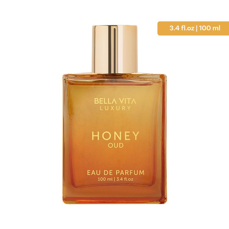 Bellavita Honey Oud Eau De Parfum 100ml (3.4oz) | Unisex Perfume For Women & Men | Sweet Honey & Smoky Oud | Long-Lasting Luxury Arabic Fragrance | Perfect Gift | Vegan & Cruelty-Free