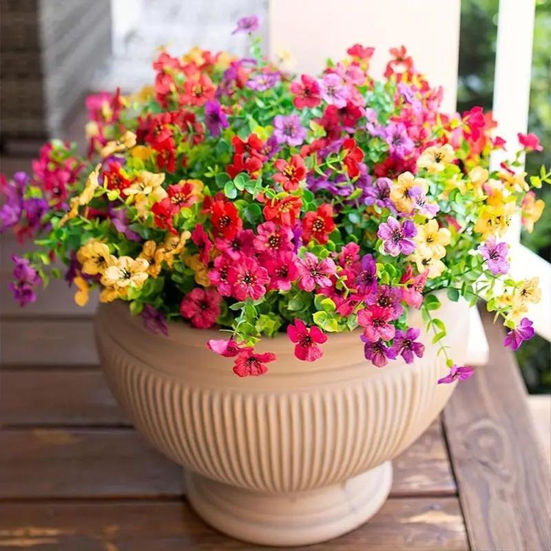 6-Color Artificial Flower (6/12pcs/set), UV Resistant Colorful Fake Flower, Decorative Bouquet for Home Garden Party Wedding Decor, Artificial Flowers Bouquet