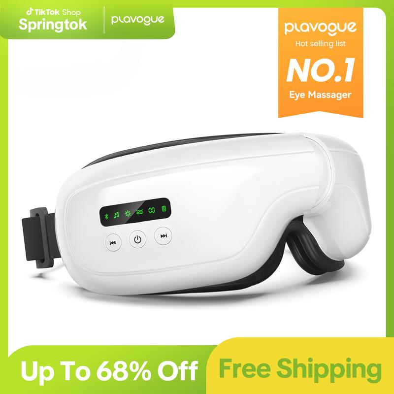 Plavogue Eye Massager for Migraine Relief, Sleep Eye Mask with Heat, Relax Reduce Eye Strain, Improve Sleep, Mother's Day Gift, Birthday Gift for Women and Man Comfort Springtok