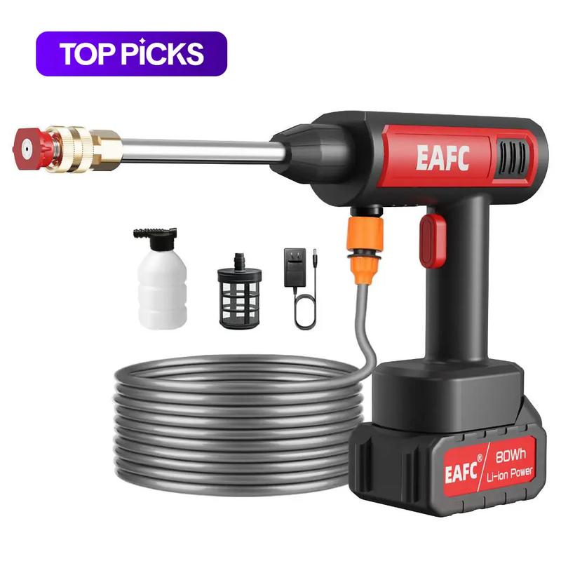 Portable Wireless High Pressure Car Wash Water-Gun, 1 Set Rechargeable Cordless Car Wash Tool with Accessories, Multifunctional Car Washing Tool, Pressure Washer Handheld #GLOBAL PICKS