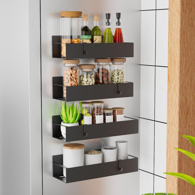 JOIORBOO Metal Magnetic Spice Storage Rack Organizer for Refrigerator and Oven, Fridge Organizers and Storage, Kitchen  Utensils