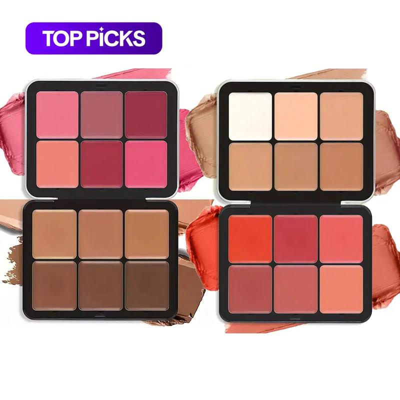 6 Color Concealer & 6 Color Blush Palette, Long Lasting Makeup Palette, Facial Makeup Tools for Daily Use, Summer Makeup