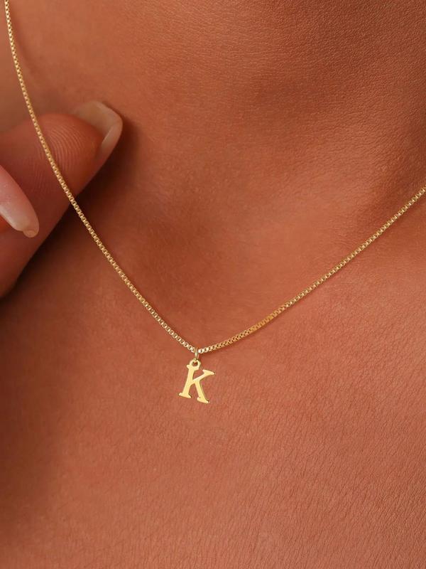 Spring Versatile Letter Detail Pendant Necklace for Girls, Girlfriend Gifts, Minimalist Chain Necklace, Matching Neck Vintage Jewelry for Girls, Letters Necklace, Daily Wear Necklace