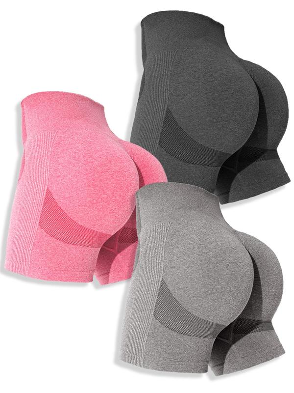 Women's Solid High Waist Sports Shorts, Tummy Control Biker Shorts, Yoga Short Leggings, Workout Shorts, Summer Gym Clothes, Summer Outfits 2024, Ladies Sportswear Bottoms, Gym Exercise Activewear, Running Yoga Shorts