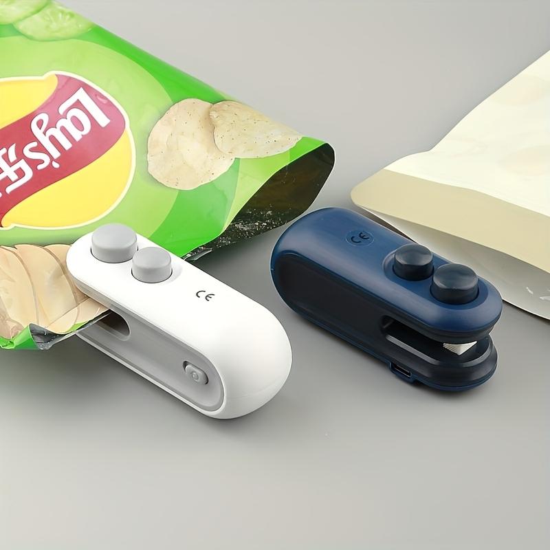 Mini Snack Bag Sealer Machine, Two-In-One Heated USB Rechargeable Snack Bag Sealer, Plastic Electric Heat Sealer, Portable Food Preserver