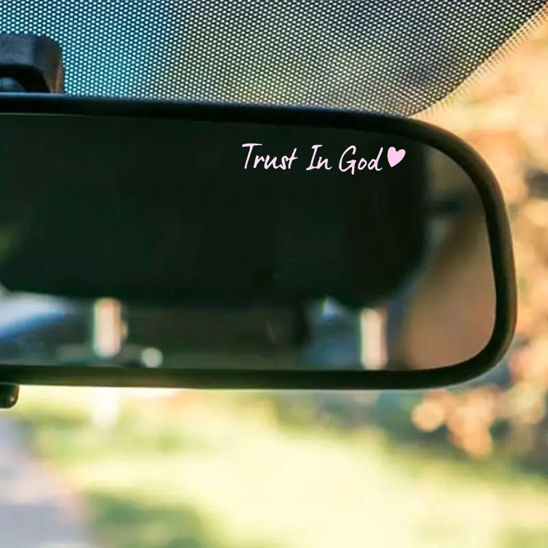 Letter & Heart Pattern Car Rearview Mirror Sticker, 2 Counts Self-Adhesive Car Mirror Decals, Car Exterior Decoration Accessories, Universal Car Sticker, Sticker For Cars