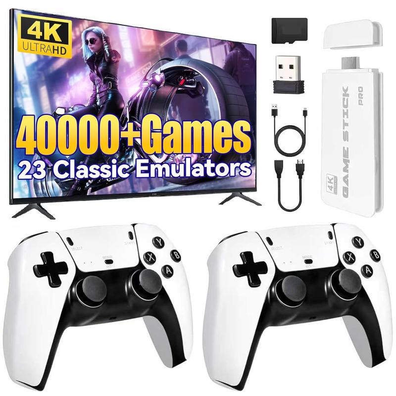 NEW Upgraded Retro Game Stick with 40,000+ Games HDMI Output Plug and Play Wireless Controller for TV Monitor Video Gamepad Console Made For Gaming outdoorfun