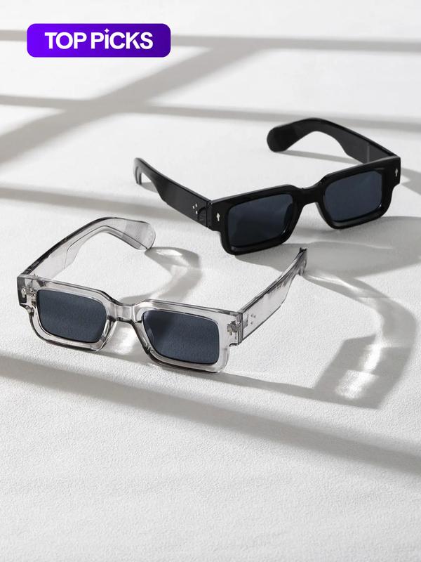 Square Frame Trendy Casual Classic Sunglasses, Lightweight Durable UV Sun-Protective Sporty Shades for Women and Men, Travel Essentials and Back-to-School Gifts, High Quality Sunglasses for Fall Outdoor, Great His & Hers Gifts