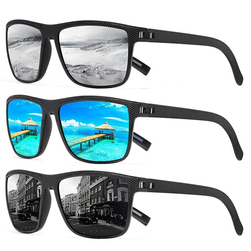 TURBOPEP 3 Pairs Simple Sunglasses For Everyday Use, Unisex Polarized Glasses, Square Sunglasses,Lightweight Frame Sun Glasses with UV Protection, Travel Accessories gafas de  TikTokShopSummerTurnUp