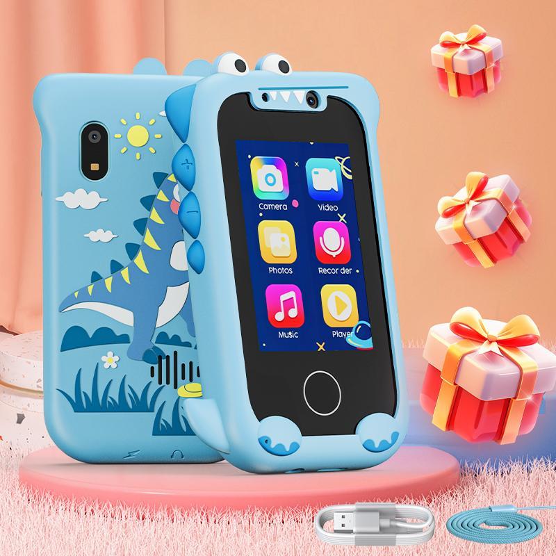 Cute Dinosaur Design Cell Phone, Cartoon Design Multifunctional Camera Toy, Small Camera Phone Toy with Lanyard, Best Birthday Gift Toy for Boys & Girls