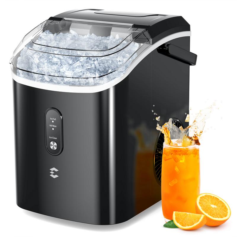 ecozy Countertop Sonic Nugget Ice Maker Chewable Ice Cubes 33 lbs Daily Output Self-Cleaning Stainless Steel for Party Kitchen Bar Black Friday Deal Icemakermachine Icemachine