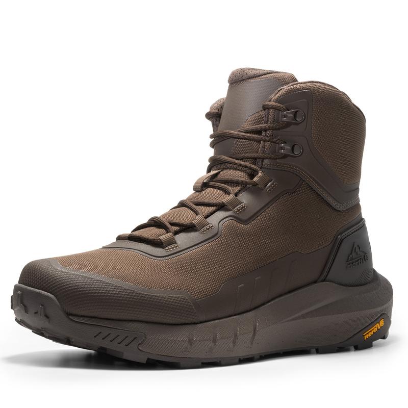 【summervibes】NORTIV 8 Terrascope High-Top Security & Army Boots Black Oxford Fabric Mesh Lining Vegan Leather ETPU Rubber Outsole for Men's Outdoor Activities & Security Work