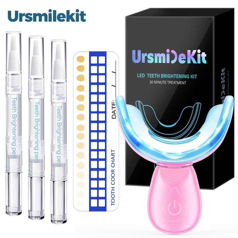 16 LED Oral Teeth Brightening Kit, Rechargeable Whitening Tool with 3 Teeth Brighten Gel for Sensitive Gum, Remove Stains from Coffee Smoking, Gift