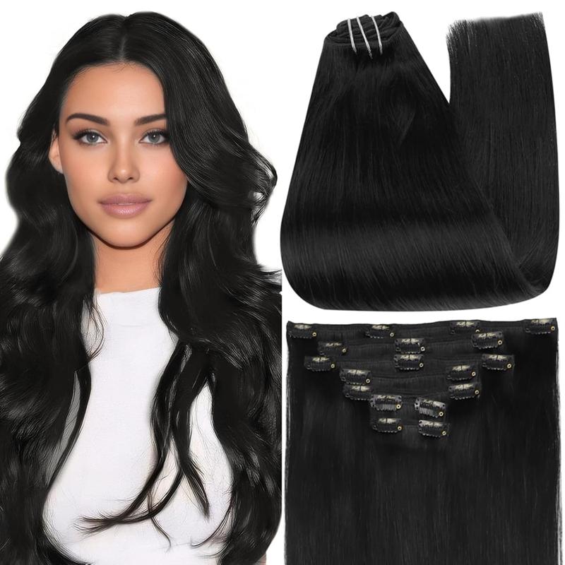 Full Shine Clip In Hair Extensions Real Human Hair 7 Pcs Natural Straight 10-28 Inch 100-150 Grams Easy Application for Women Hairpiece Silky Straight Remy Hair #SummerVibes outdoorfun
