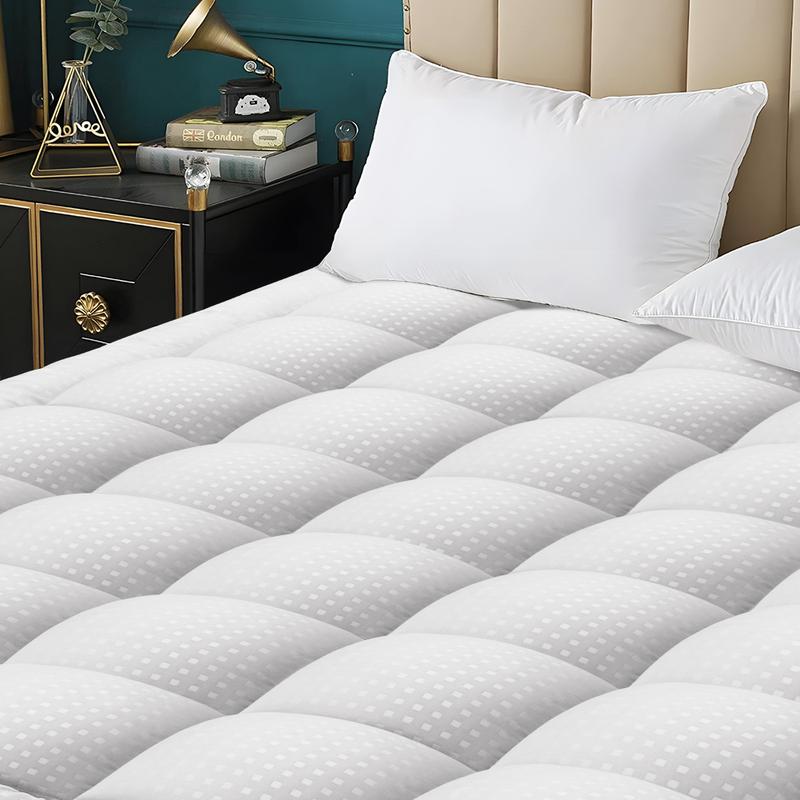 【Brand Festival】Mattress Pad Quilted Fitted Mattress Protector, Cooling Mattress Cover, Breathable Fluffy Soft Mattress Pad with 8-21" Deep Pocket