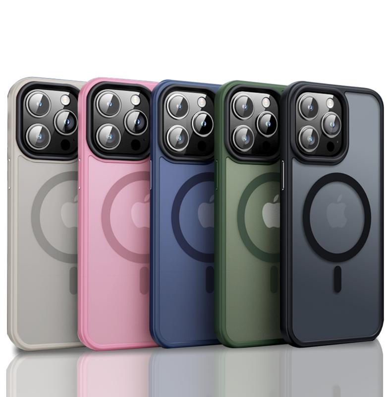 Shockproof Case for iPhone 17 Air 17e 16 16e 15 14 13 Plus 12 11 Pro Max Compatible with MagSafe, Translucent Matte Back Slim Phone Cover