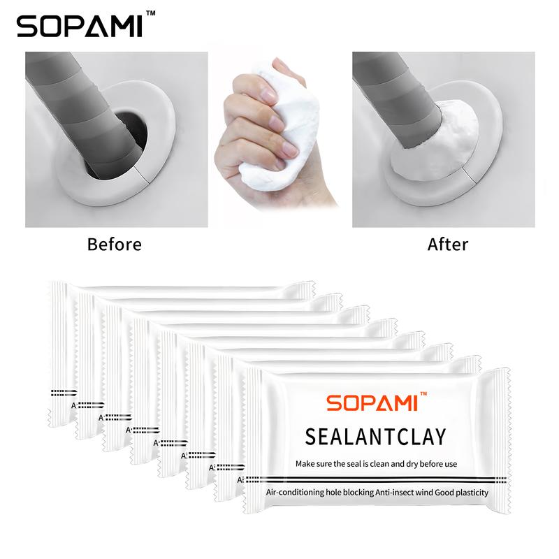SOPAMI 10/20PCS Eco-Friendly Sticky Sealant Clay, Quick Curing & Strong Adhesion, Waterproof Oil-Resistant Pest Control Sealant for Air Conditioner Holes Wall Cracks Pipes fathersdaygift