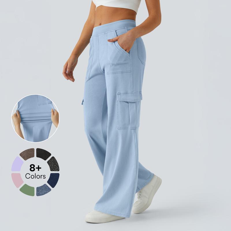 Halara Flex Mid Rise Pockets Straight Leg Casual Cargo Jeans