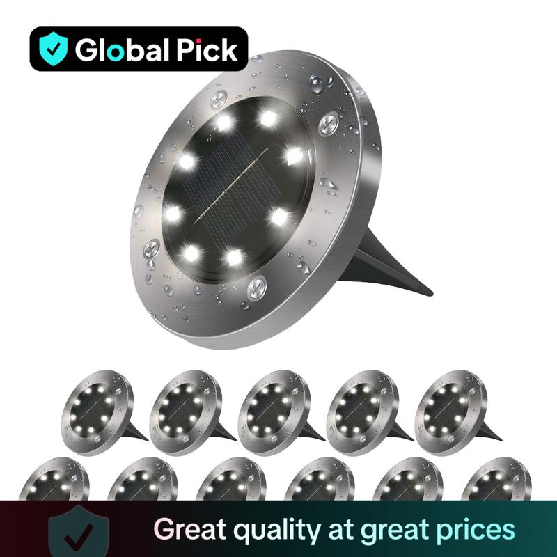 Solar-Powered Outdoor LED Lights, IP65 Waterproof Garden Lamp, Ground-Buried LED Floor Lights for Steps, Path and Patio, Yard Lighting and Summer Outdoor Decor #GLOBAL PICKS