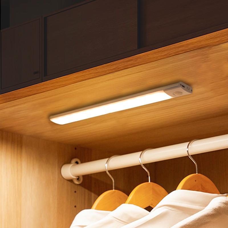 USB Rechargeable Wireless Cabinet Light, LED Ultra-thin Smart Human Body Sensor LED Light, Magnetic Self-adhesive Wardrobe Light, Led Closet Lights, Indoor Lighting