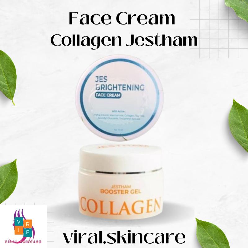 Jestham Face Cream Jes Brightening + 9x Booster Collagen Moisturizer Perawatan Wajah