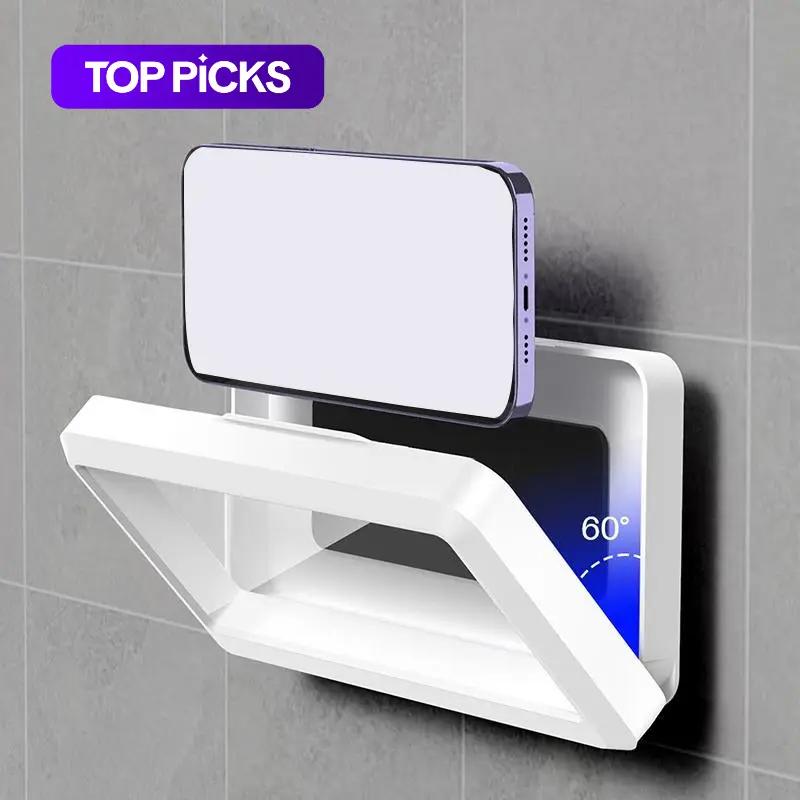 360° Rotating Bathroom Cellphone Case, Smartphone Holder, Wall-Mounted Shower Phone Holder, Waterproof Anti-Fog Phone Support Stand for Bathroom Toilet #GLOBAL PICKS