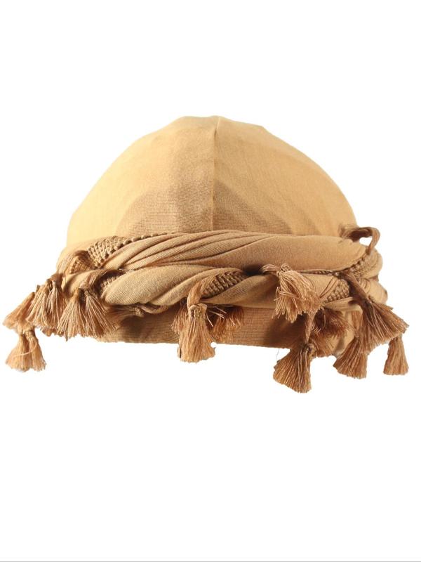 Street Style Tassel Design Turban Hats for Men, Hiphop Turban Hat, Vintage Men's Hats for Daily Wear, Hats for Summer, Fashion Accessory