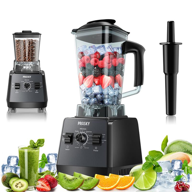 PRASKY Professional BK688 Countertop Blender - 68oz BPA-Free 2-Jars, 2400W/1000W, 25000 RPM, Blender for Shakes, Ice Crush, Food Processor Kitchen Appliance, SMARTLIVING