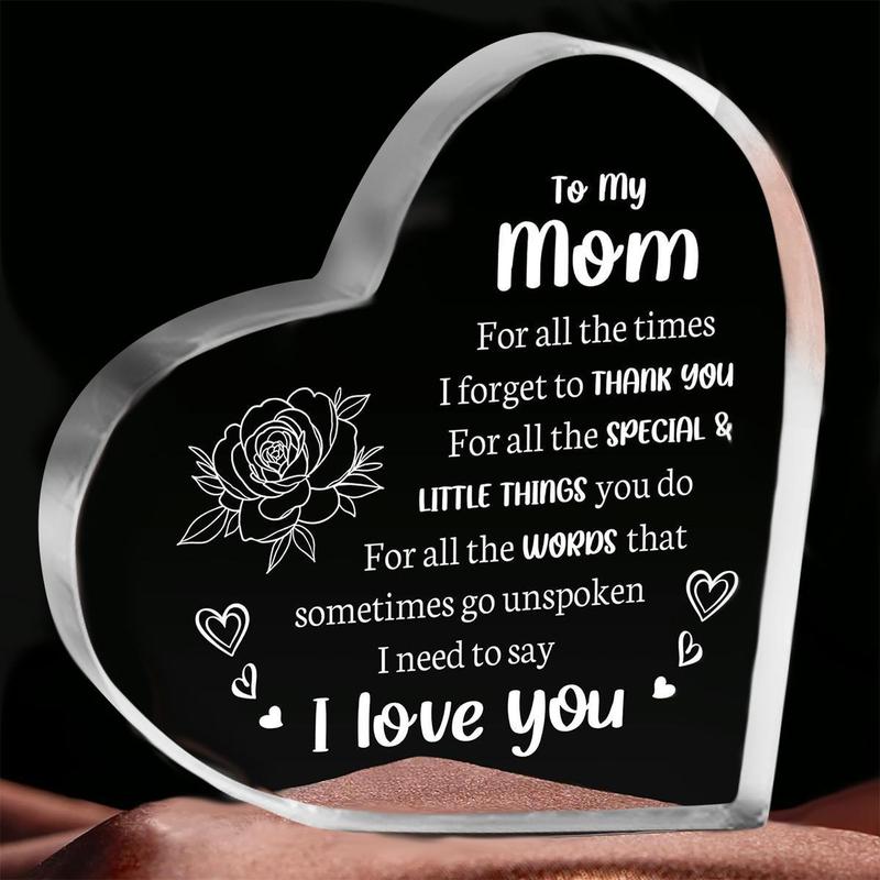 1/12pcs Gifts for Mom, I Love You Mom Acrylic Keepsake, Mom Birthday Gift and Best Christmas or Mother's Day Gift from Daughter & Son